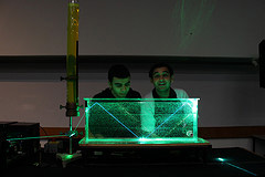 Our staff preparing a laser show